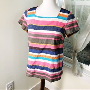 SOLD on eBay Boden Striped Back Button Square Neck